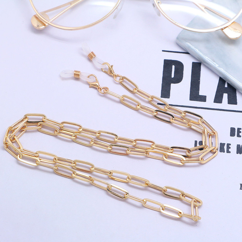 Mask Chain Holder - Altın Rengi Kağıt Klipsli Gözlük Zinciri,